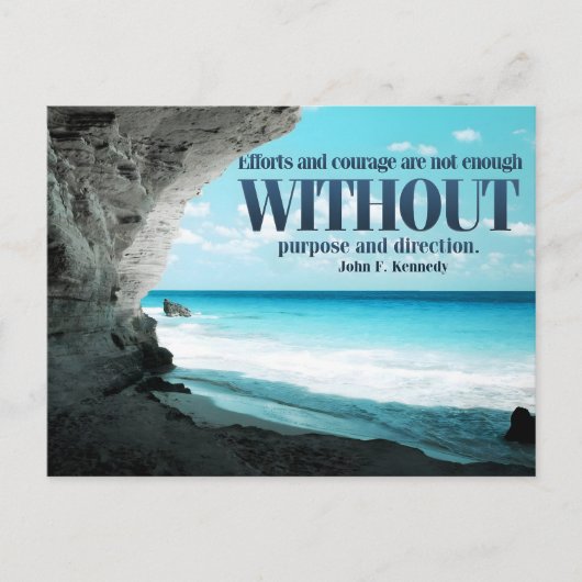 ジョンF.ケネディ感動的引用文「目的」 ポストカード (正面)