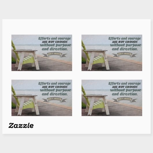 ジョンF.ケネディ感動的引用文「目的」 長方形シール (シート)