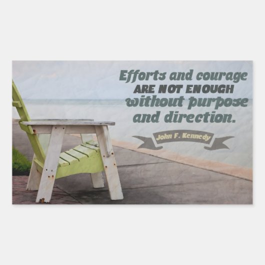 ジョンF.ケネディ感動的引用文「目的」 長方形シール (正面)