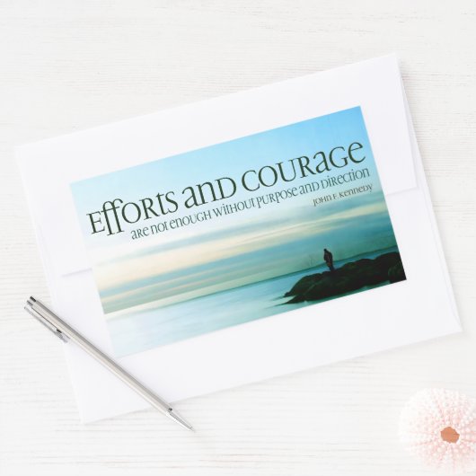 ジョンF.ケネディ感動的引用文「目的」 長方形シール (封筒)