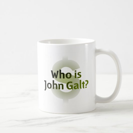 ジョンGaltはだれですか。 お金の記号 コーヒーマグカップ (右)