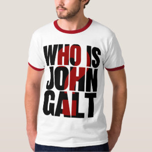 ジョンGaltはだれですか。 赤い疑門符を使って Tシャツ