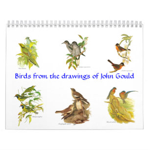 ジョンGould.からの鳥のpainitingsのカレンダー カレンダー