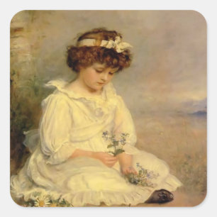 ジョンMillais-少しSpeedwellの最愛の青 スクエアシール