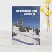 ジョンMuir著引用文: 山は呼んでいます カード (黄色い花)