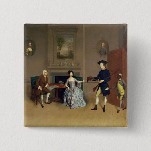 ジョンOrde、彼の妻アンを持つ、および彼の長男、 缶バッジ (正面)