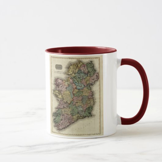 ジョンPinkerton著1813年のアイルランドの地図 マグカップ (右)