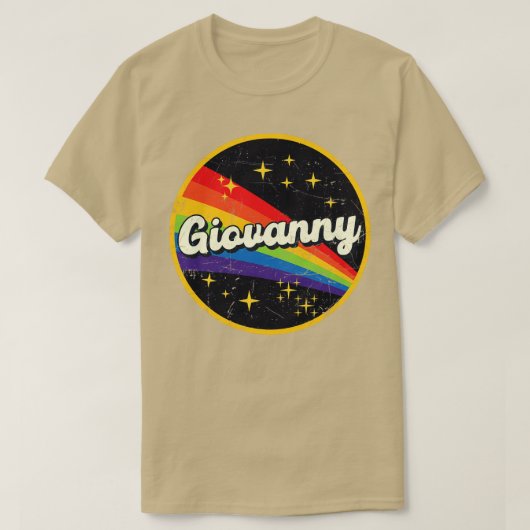 ジョヴァンニーレインボーイン宇宙ヴィンテージグランゲスタイル Tシャツ (デザイン正面)