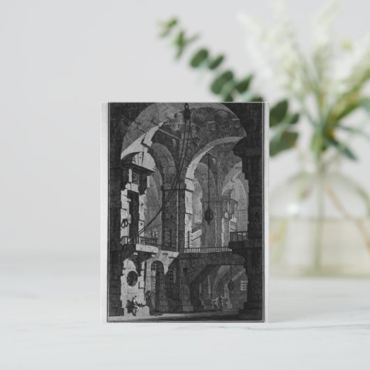 ジョヴァンニ・バッティスタ・ピラネージによるアンテナの暗い刑務所 ポストカード (スタンド正面)