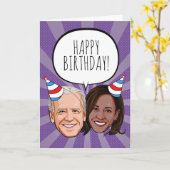 ジョーおもしろいアンドカマラ誕生日 カード (黄色い花)