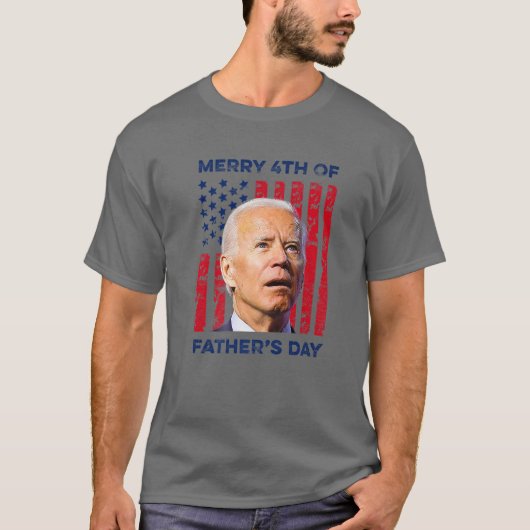 ジョーおもしろいバイデン氏が父メリーの日の4日目を輝いた Tシャツ (正面)