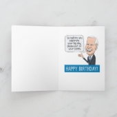 ジョーおもしろいバイデン氏が礼儀に戻りたいと誕生日 カード (内部)