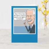 ジョーおもしろいバイデン氏が礼儀に戻りたいと誕生日 カード (黄色い花)