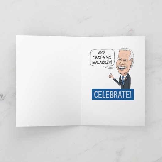 ジョーおもしろいバイデン氏のマラキー誕生日 カード (内部)