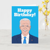 ジョーおもしろいバイデン氏の漫画の誕生日グリーティングカード カード (黄色い花)