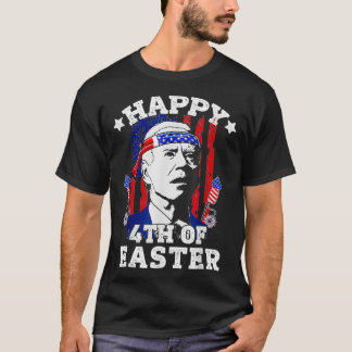 ジョーおもしろいバイデン氏イースターアメリカ国旗のハッピー第四 Tシャツ