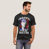 ジョーおもしろいバイデン氏イースターアメリカ国旗のハッピー第四 Tシャツ (正面フル)