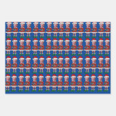 ジョーおもしろいバイデン氏カスタム顔写真小妖精や小人クリスマス ラッピングペーパーシート (正面2)