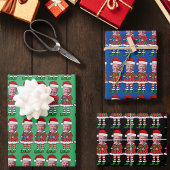 ジョーおもしろいバイデン氏カスタム顔写真小妖精や小人クリスマス ラッピングペーパーシート