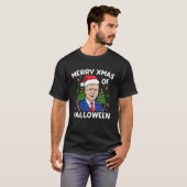 ジョーおもしろいバイデン氏クリスマスのハロウィーン混乱のクリスマス Tシャツ (正面フル)