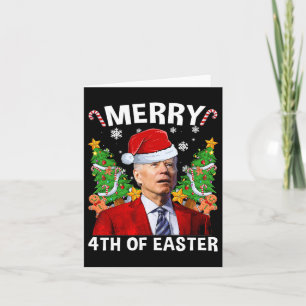 ジョーおもしろいバイデン氏クリスマスメリーサンタハット4th Of E カード