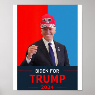 ジョーおもしろいバイデン氏トランプ2024選挙衣服A Tru ポスター