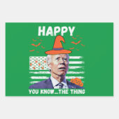 ジョーおもしろいバイデン氏ハッピーハッピーハロウィン ラッピングペーパーシート (正面3)