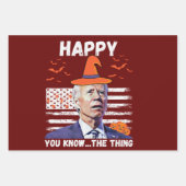 ジョーおもしろいバイデン氏ハッピーハッピーハロウィン ラッピングペーパーシート (正面2)