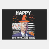 ジョーおもしろいバイデン氏ハッピーハッピーハロウィン ラッピングペーパーシート (正面)