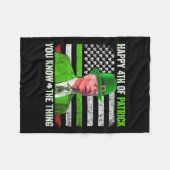 ジョーおもしろいバイデン氏ハッピー4th Of 7月混乱St Patr フリースブランケット (正面(横))