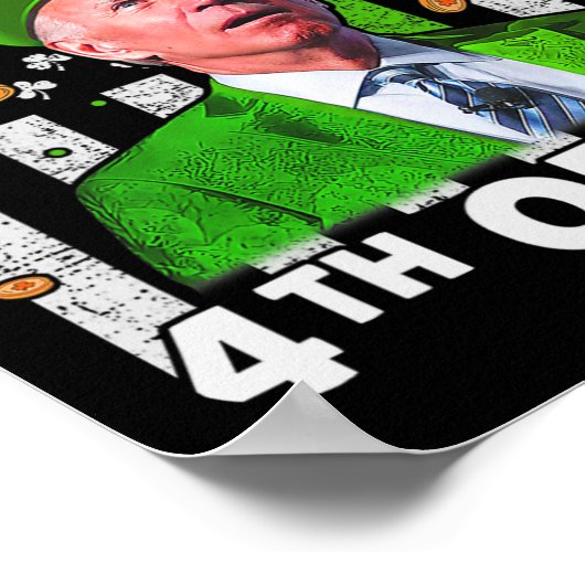 ジョーおもしろいバイデン氏ハッピー4th Of 7月混乱St Patr ポスター (角)