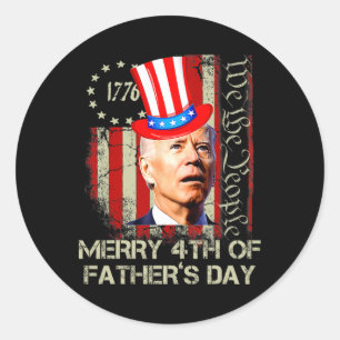 ジョーおもしろいバイデン氏ハッピー4th Of Father's Day Shirts 4 ラウンドシール