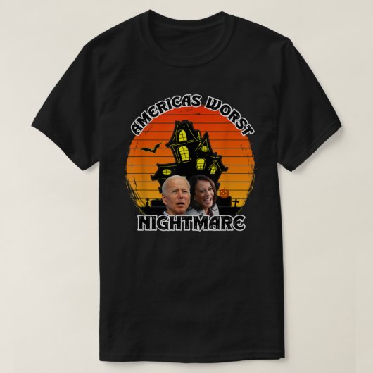 ジョーおもしろいバイデン氏ハロウィンカマラハリスアメリカスN Tシャツ (デザイン正面)