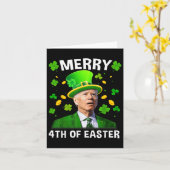ジョーおもしろいバイデン氏メリーSt patricks day4th Of Easte カード (黄色い花)