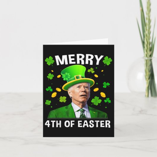 ジョーおもしろいバイデン氏メリーSt patricks day4th Of Easte カード (正面)
