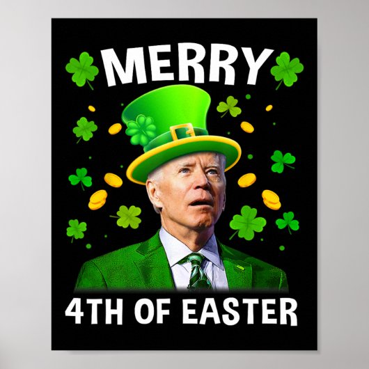 ジョーおもしろいバイデン氏メリーSt patricks day4th Of Easte ポスター (正面)