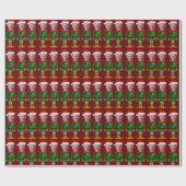 ジョーおもしろいバイデン氏小妖精や小人カスタム顔クリスマス ラッピングペーパー (フラット)