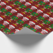 ジョーおもしろいバイデン氏小妖精や小人カスタム顔クリスマス ラッピングペーパー (角)