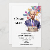 ジョーおもしろいバイデン氏誕生日 招待状 (正面/裏面)