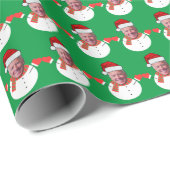 ジョーおもしろいバイデン氏雪だるまカスタム顔フォトクリスマス ラッピングペーパー (ロールコーナー)