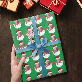 ジョーおもしろいバイデン氏雪だるまカスタム顔フォトクリスマス ラッピングペーパー