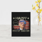 ジョーおもしろいバイデン氏7月4日イースターアメリカの幸せ4日 カード (黄色い花)