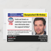 ジョーおもしろいバイデン氏Mens誕生日の疑わしい情報 招待状 (正面)