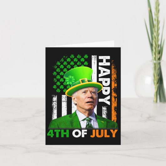 ジョーおもしろいバイデン氏St patricks dayハッピー4日7月 カード (正面)