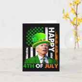 ジョーおもしろいバイデン氏St patricks dayハッピー4日7月 カード (黄色い花)