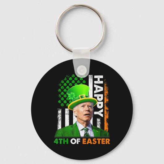 ジョーおもしろいバイデン氏St patricks dayハッピー4日7月 キーホルダー (正面)