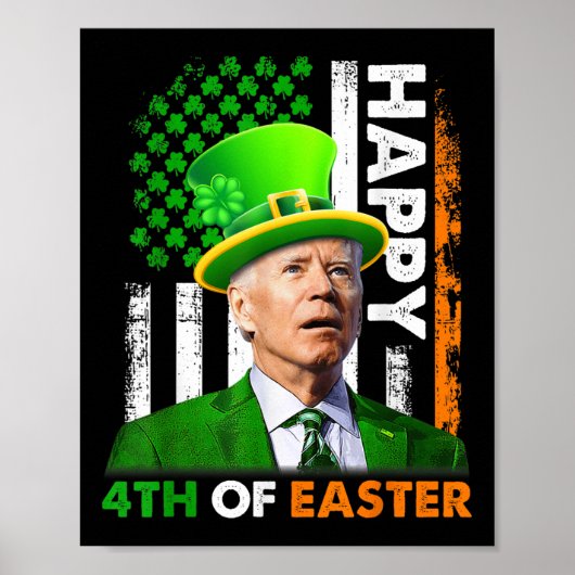 ジョーおもしろいバイデン氏St patricks dayハッピー4日7月 ポスター (正面)