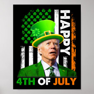 ジョーおもしろいバイデン氏St patricks dayハッピー4日7月 ポスター