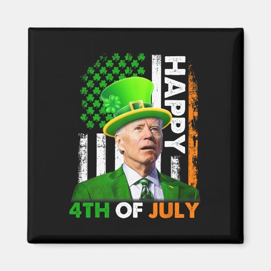 ジョーおもしろいバイデン氏St patricks dayハッピー4日7月 マグネット (正面)