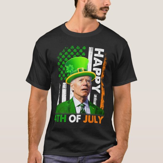 ジョーおもしろいバイデン氏St patricks dayハッピー4日7月 Tシャツ (正面)